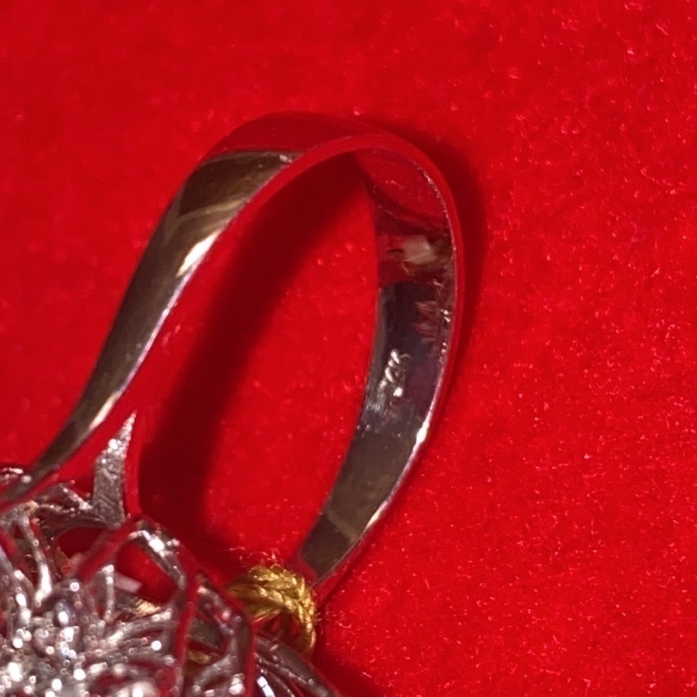 Diamond Woman’s Ring 14kt white gold natural diamonds - Picture 3 of 4